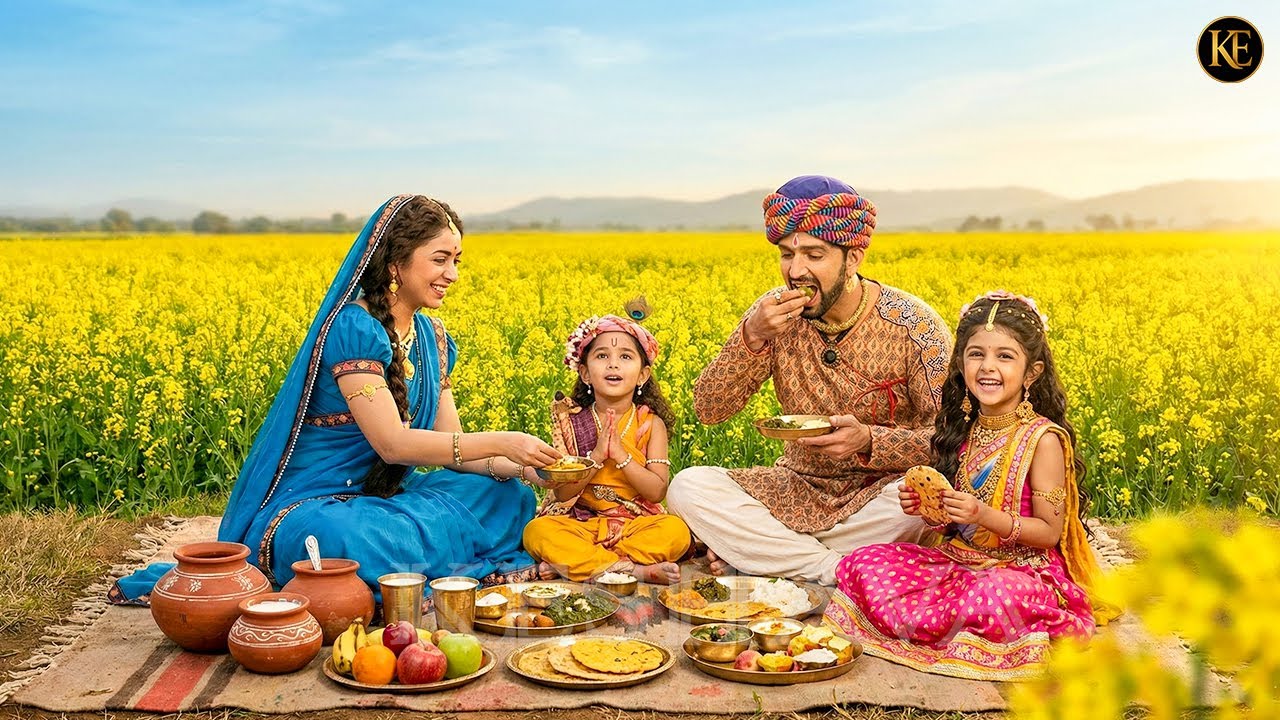 पीली सरसों के बीच मैया-बाबा संग बाल कान्हा–राधा का आनंद || YMKN || Shree Krishan leela