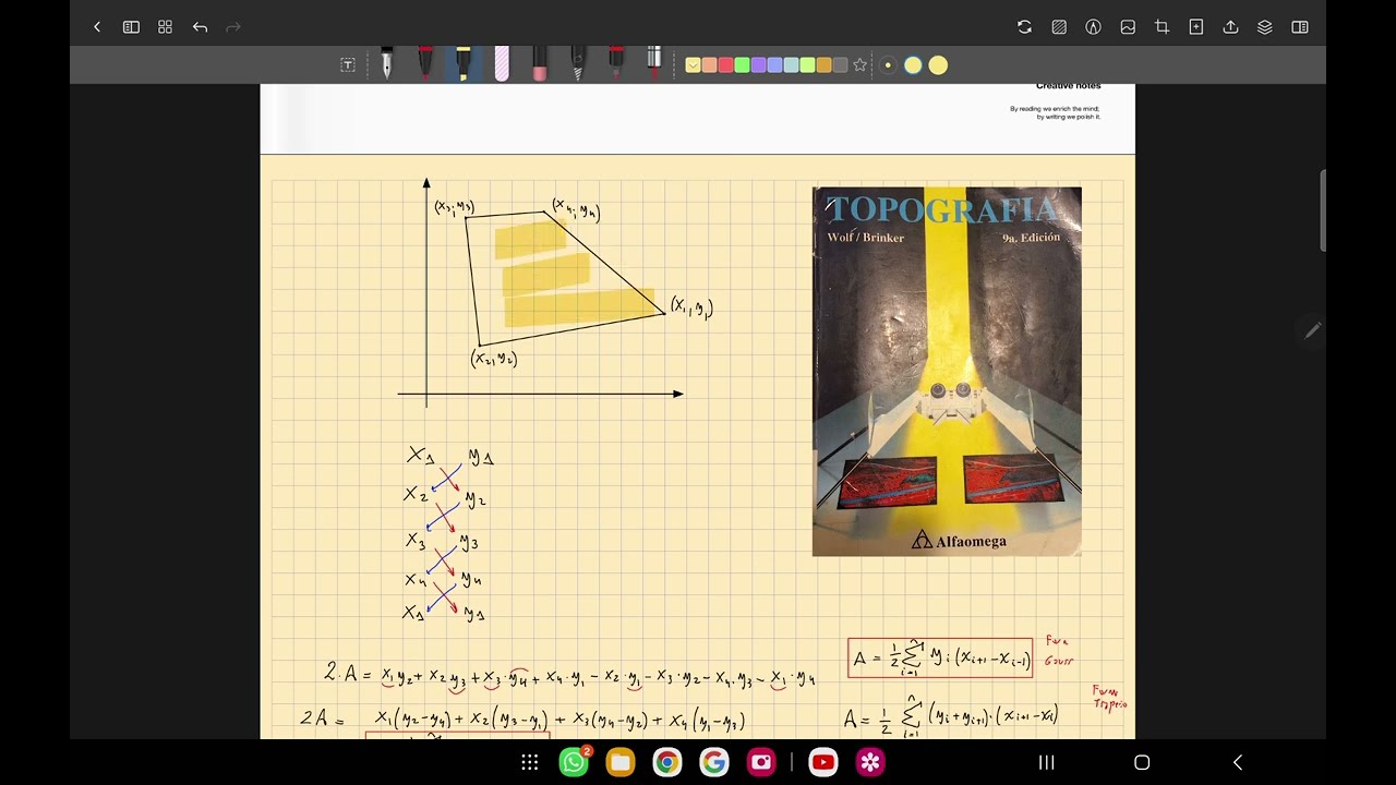 Fórmula de Gauss para calcular Áreas Memotécnica