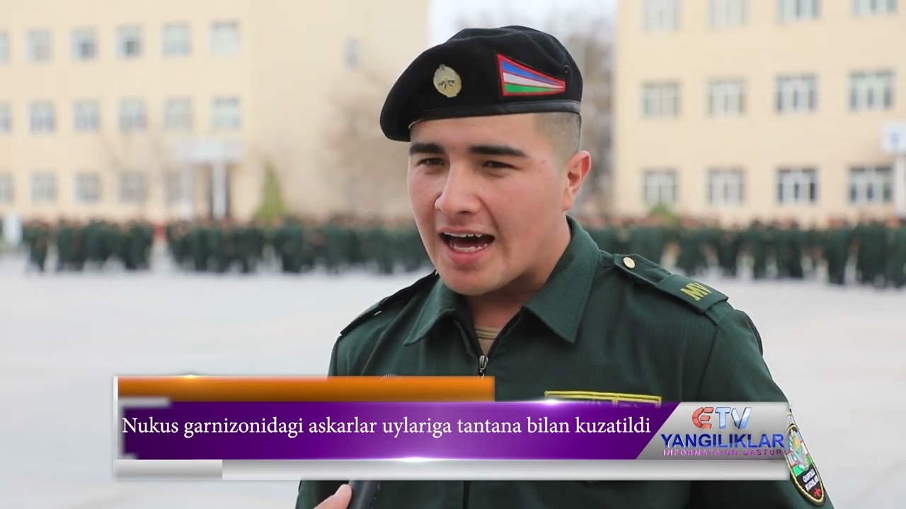 Nukus garnizonidagi askarlar uylariga tantana bilan kuzatildi