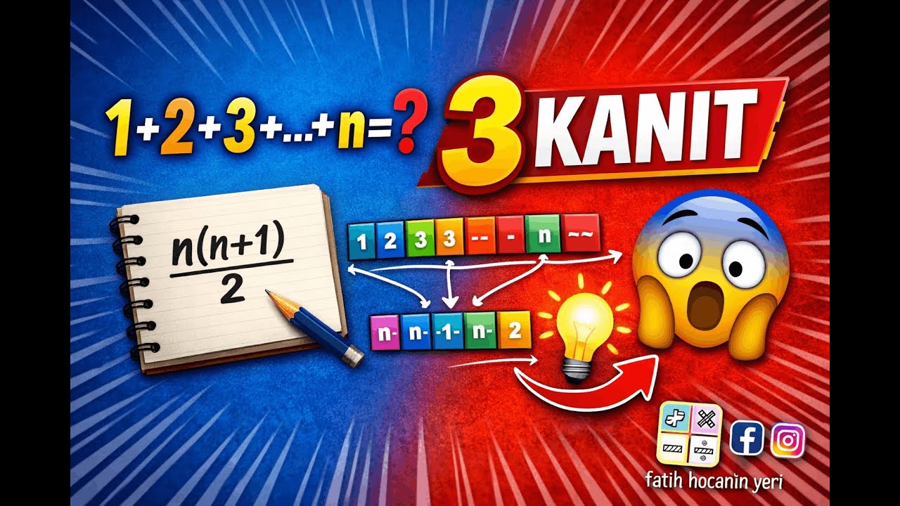 Gauss Ardışık Toplam Formülüne 3 Temel Kanıt