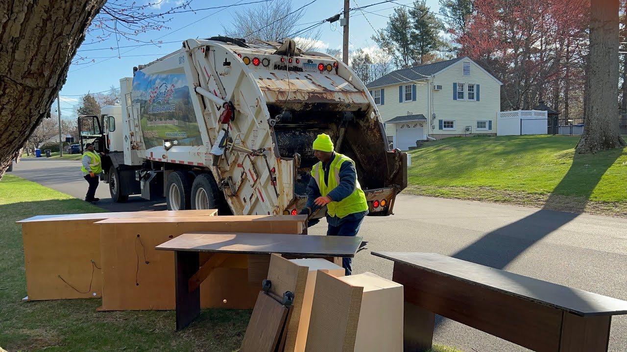 All American Garbage Truck VS Bulk Waste Piles