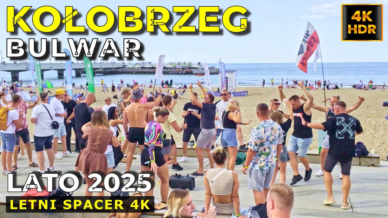 Kołobrzeg Polska: Bulwar Tętni Życiem Podczas Sunrise Festival 2025, Kołobrzeg Spacer 4k