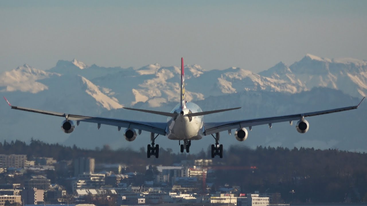 Plane Spotting Zurich Airport 21-2-2024 | Go Around In Beautiful Scenery