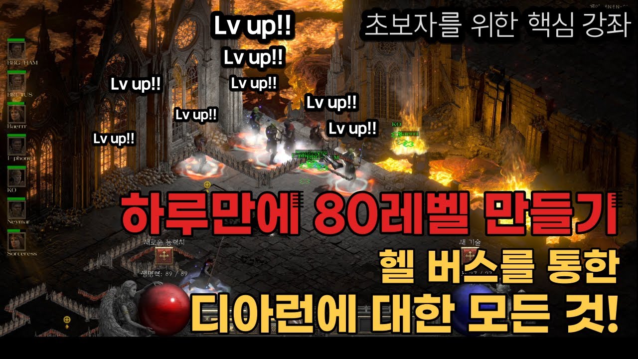 [디아블로2 레저렉션] 하루만에 80렙 만들기!! 디아런, 키캐릭 아주 상세하게 알려드립니다