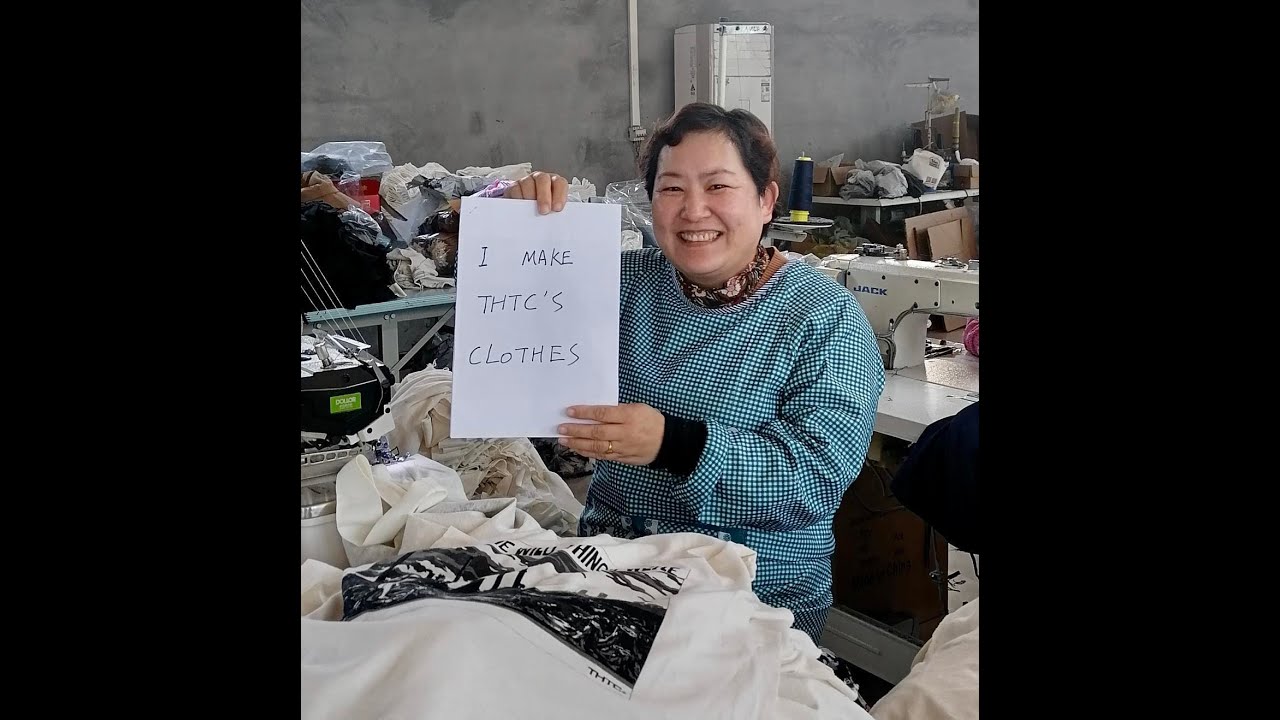 Inside the THTC factory, happy garment workers are making our new hemp range.