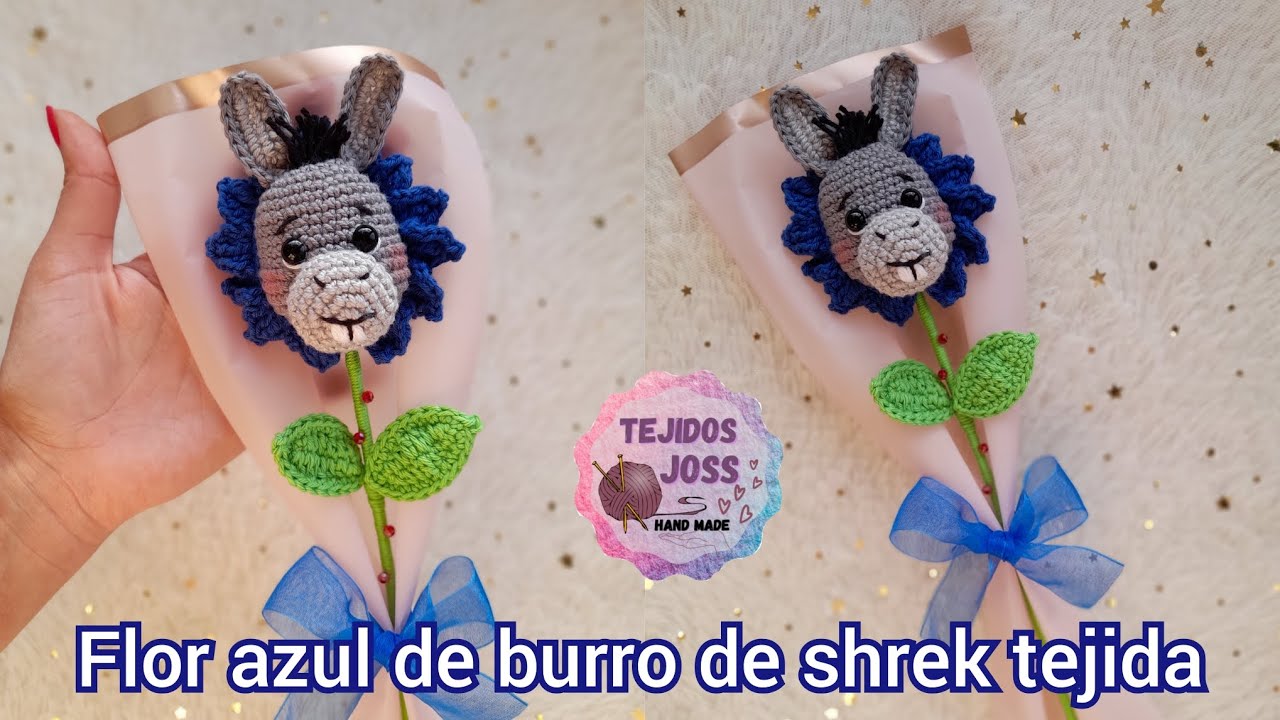 Flor azul de burro de shrek tejido a crochet | tejidos joss |