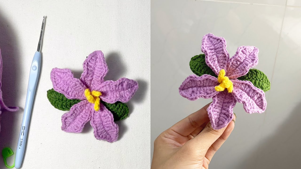 Cách móc len chiếc kẹp tóc hoa | How to crochet a hairclip | Moc Dan Handmade
