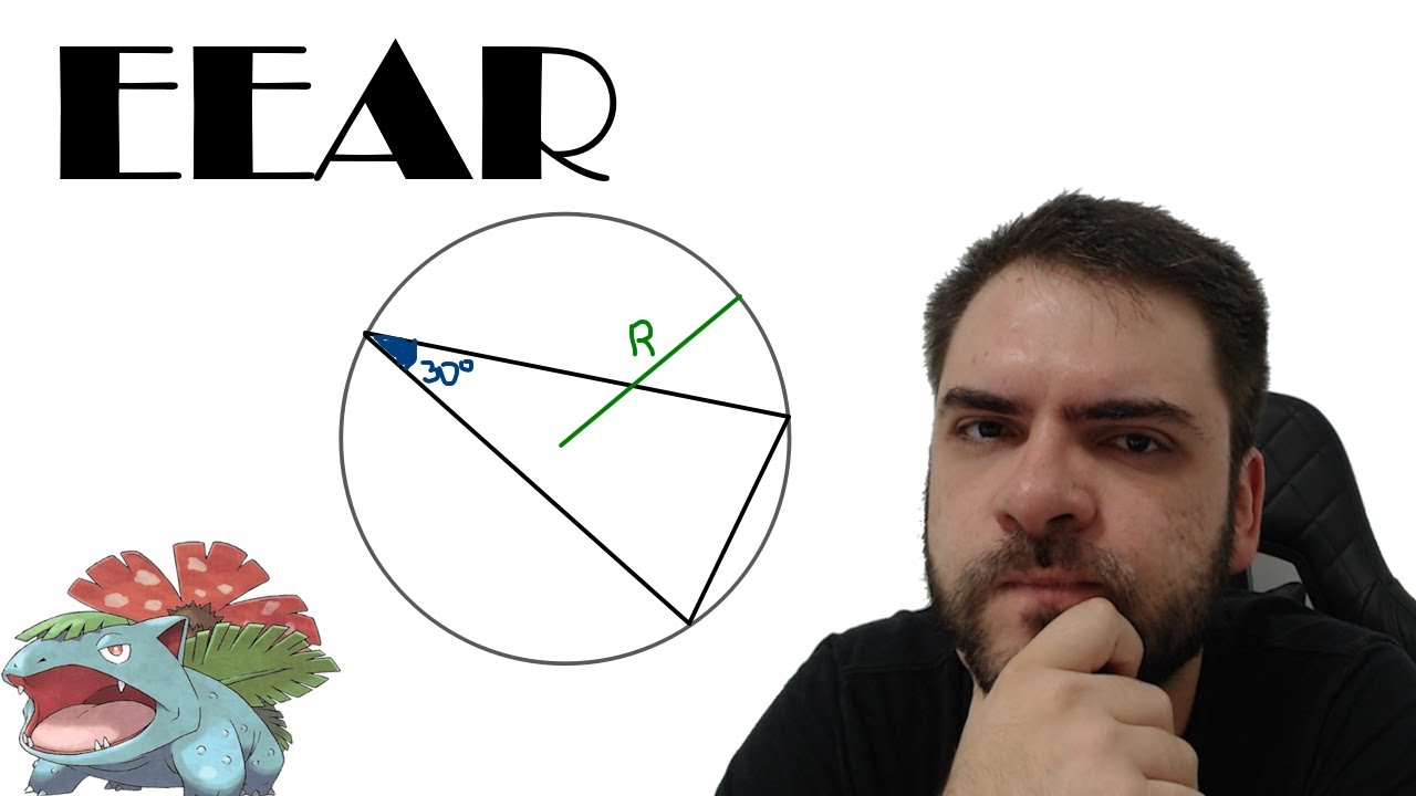 EEAR/2017 Seja um triângulo inscrito em uma circunferência de raio R. Se esse triângulo tem um