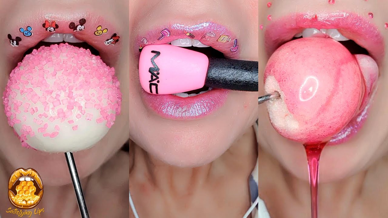 12 minutes For Sleep Relax Satisfying ASMR Eating Pink Food Compilation Mukbang 먹방