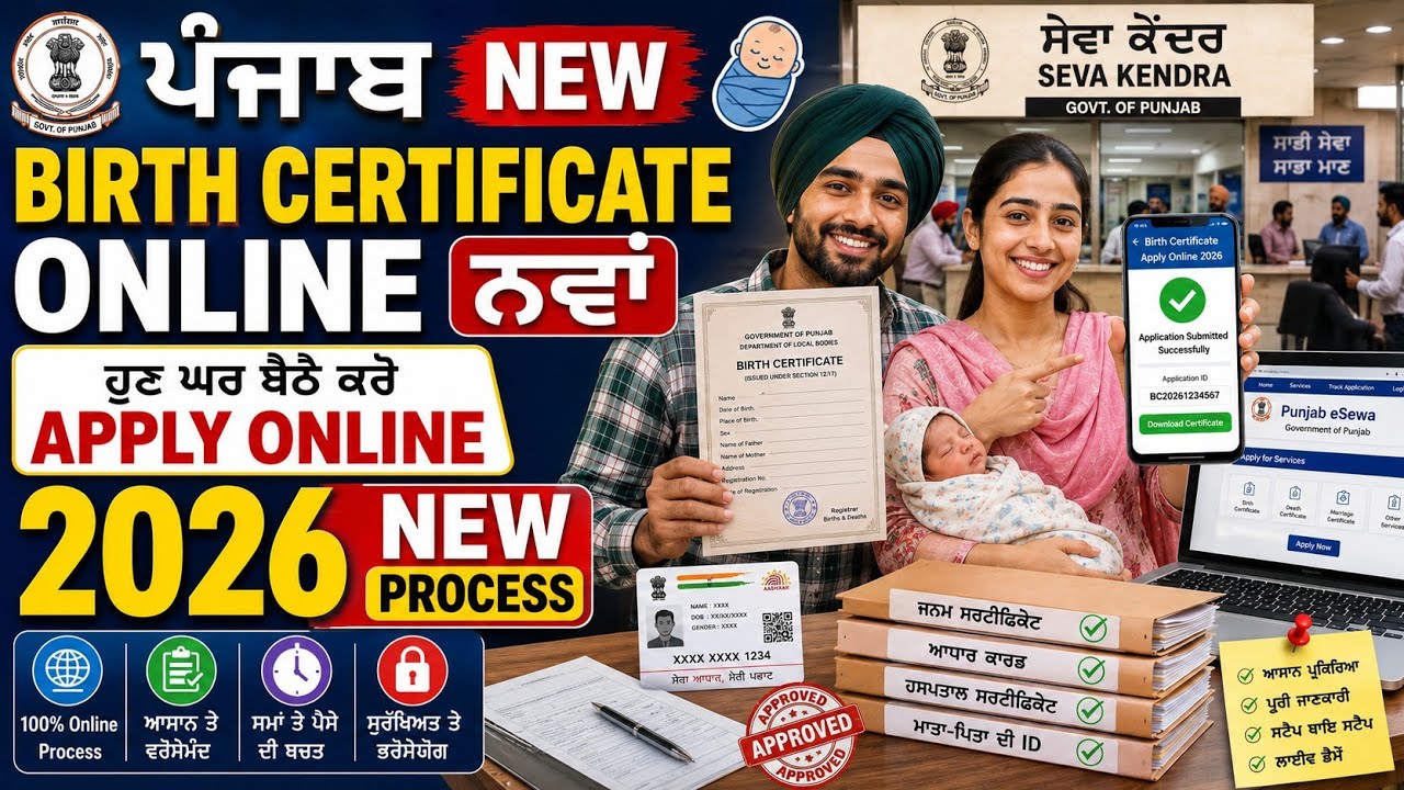 How to Apply New Birth Certificate Online 2026 | Punjab Birth Certificate Online Apply
