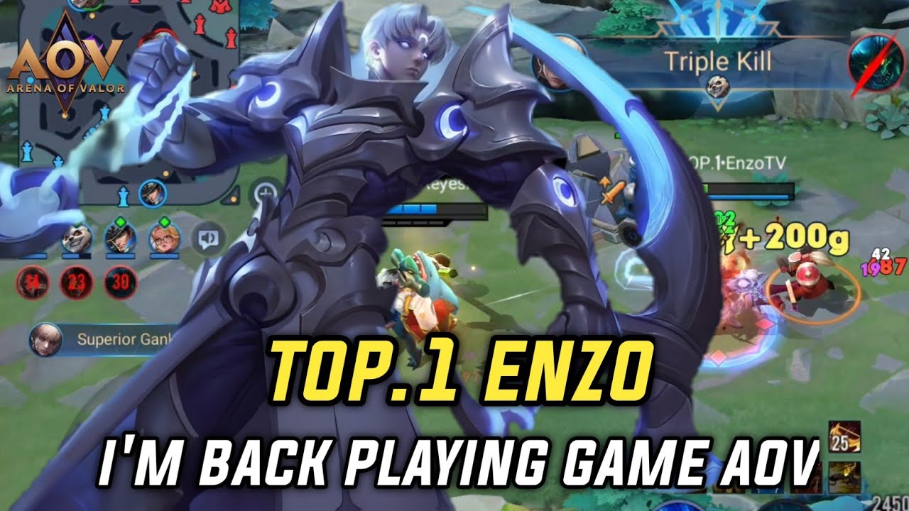 TOP.1 ENZO | I'm Back Playing Enzo After 1 Months | AoV | 傳說對決 | RoV | Li&ecirc;n Qu&acirc;n Mobile