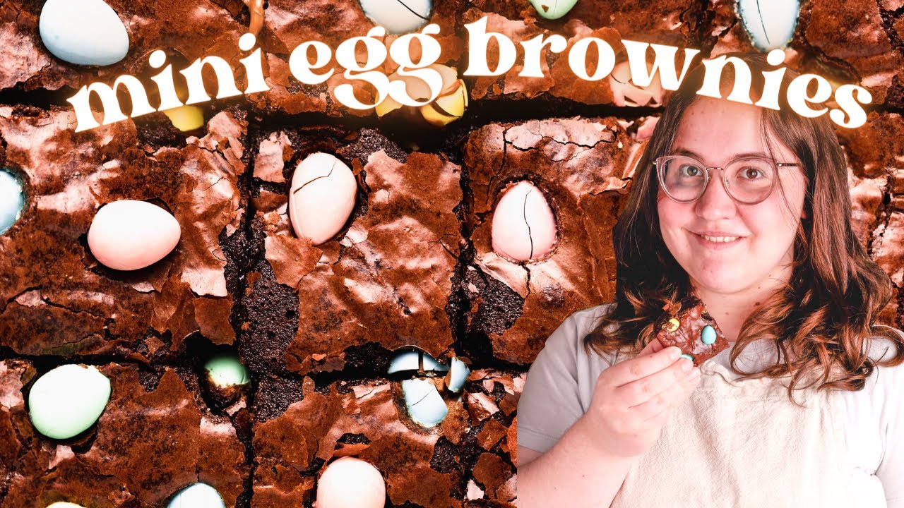 Mini Egg Brownies Recipe - fudgy with crinkle tops