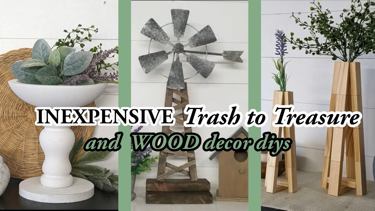 INEXPENSIVE TRASH TO TREASURE AND WOOD DECOR DIYS~Rustic Home Decor Projects~Diy Decor on a Budget