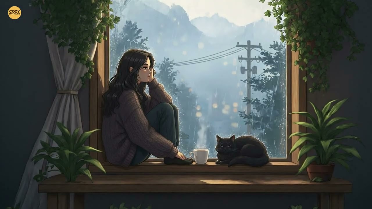 Rain Tapping on Glass — Peaceful Lofi for Deep Calm Study Work ☔🪟