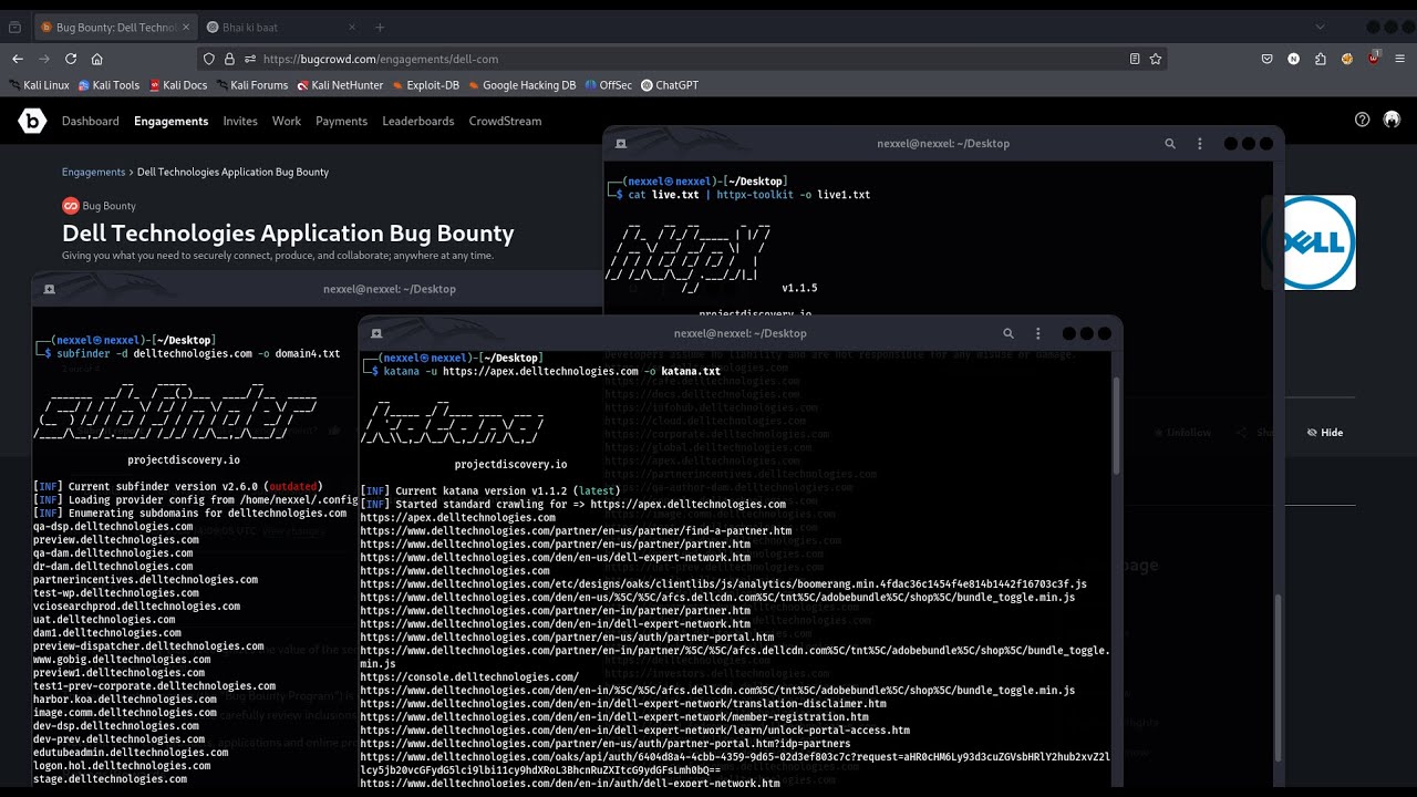 Dell - Live bug bounty hunting on Bugcrowd | Live Recon | Part 1