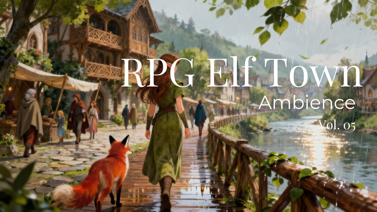 Fantasy RPG Town Music | Piano & Gentle Beat Ambience (1 Hour)