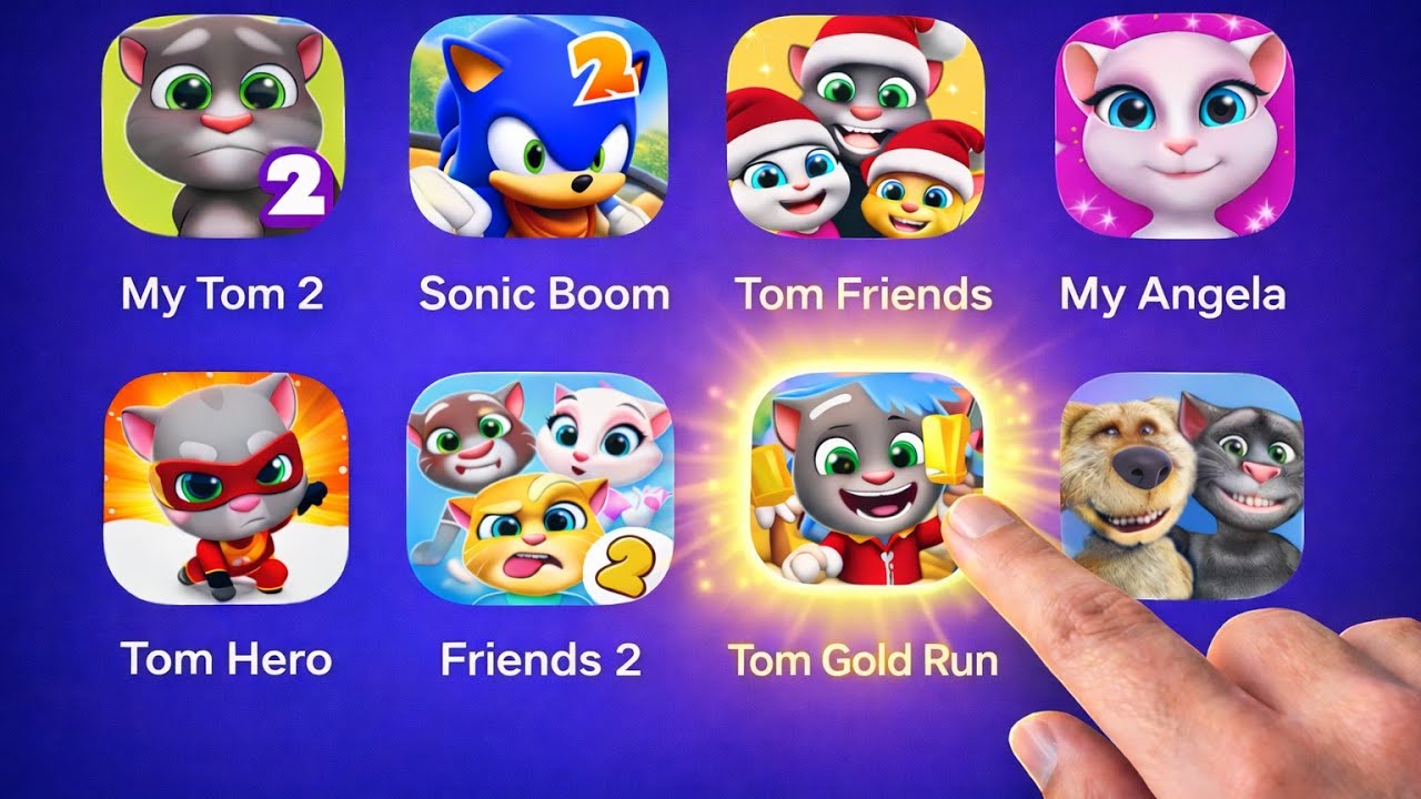 Talking Tom,Talking Ben,KPop Demon Hunters,Roblox,My Tom,My Talking Angela 2,Tom Hero Dash,
