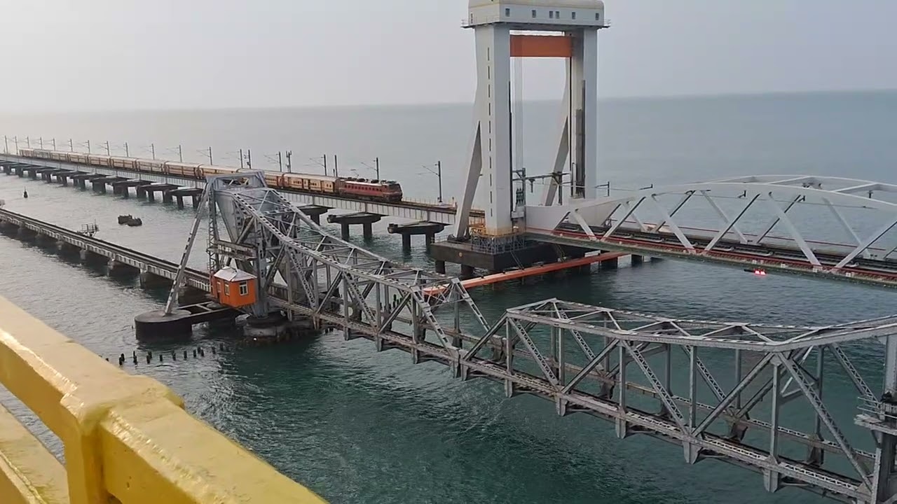 Train Passing on New Pamban Bridge 2025.. Pamban Bridge Rameswaram...Only Indian Rail Bridge on Sea