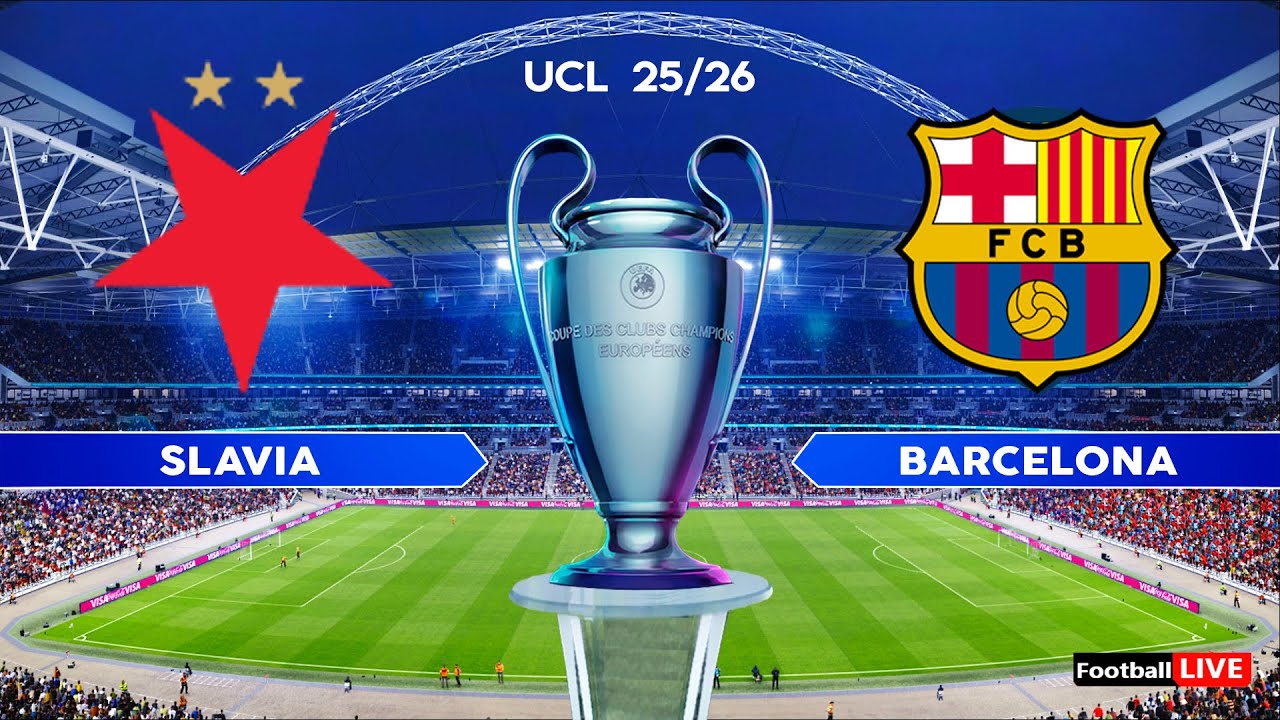 SLAVIA vs BARCELONA - UEFA Champions League 25/26 | Full Match All Goals | Simulation PES