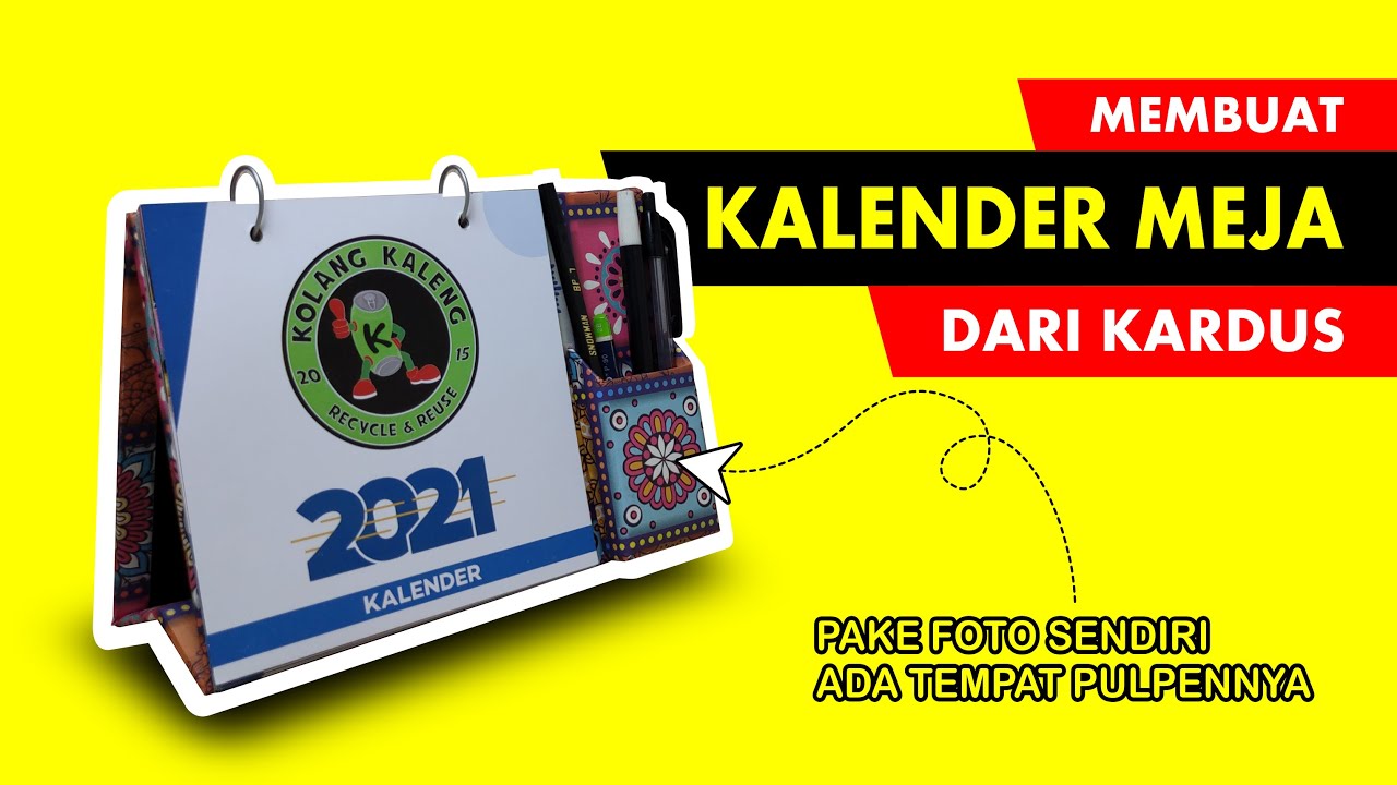 BIKIN SENDIRI KALENDER MEJA DARI KARDUS BEKAS PAKE FOTO SENDIRI | DIY KALENDER 2021