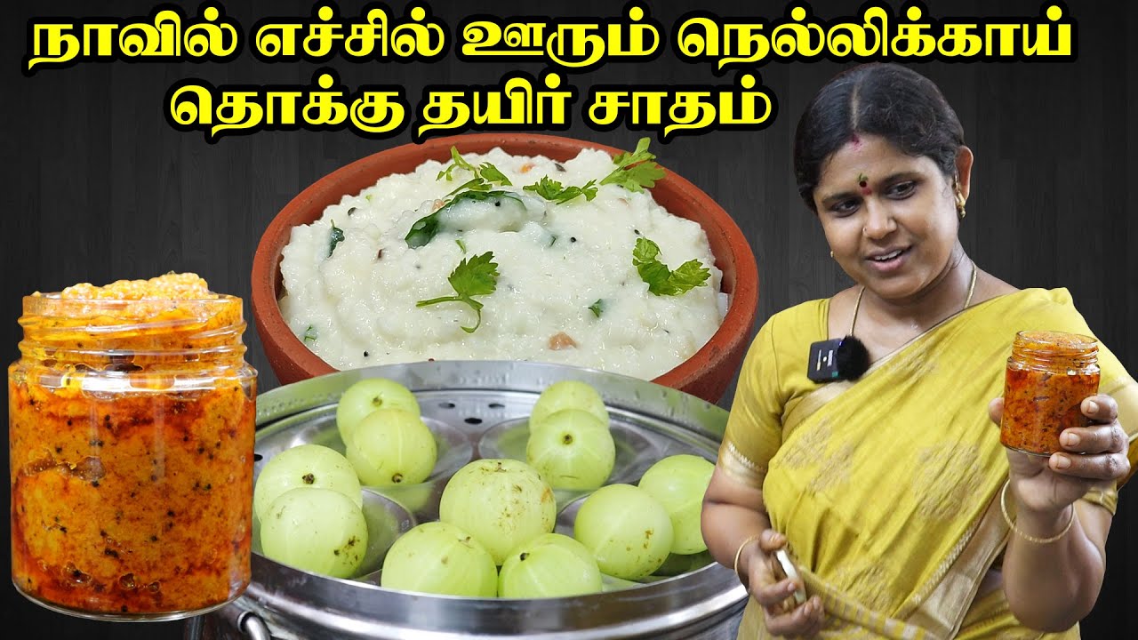 Nellikaai Thokku Recipe in Tamil | Curd rice | Thairu saadham | நெல்லிக்காய் தொக்கு