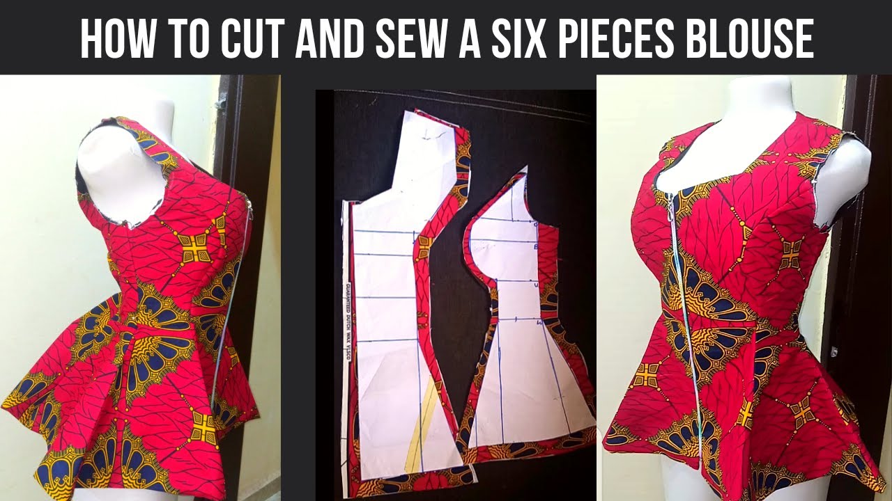 How to Sew a fitted Six Pieces Blouse with Front Zipper and Neat Finishing.....#sewing