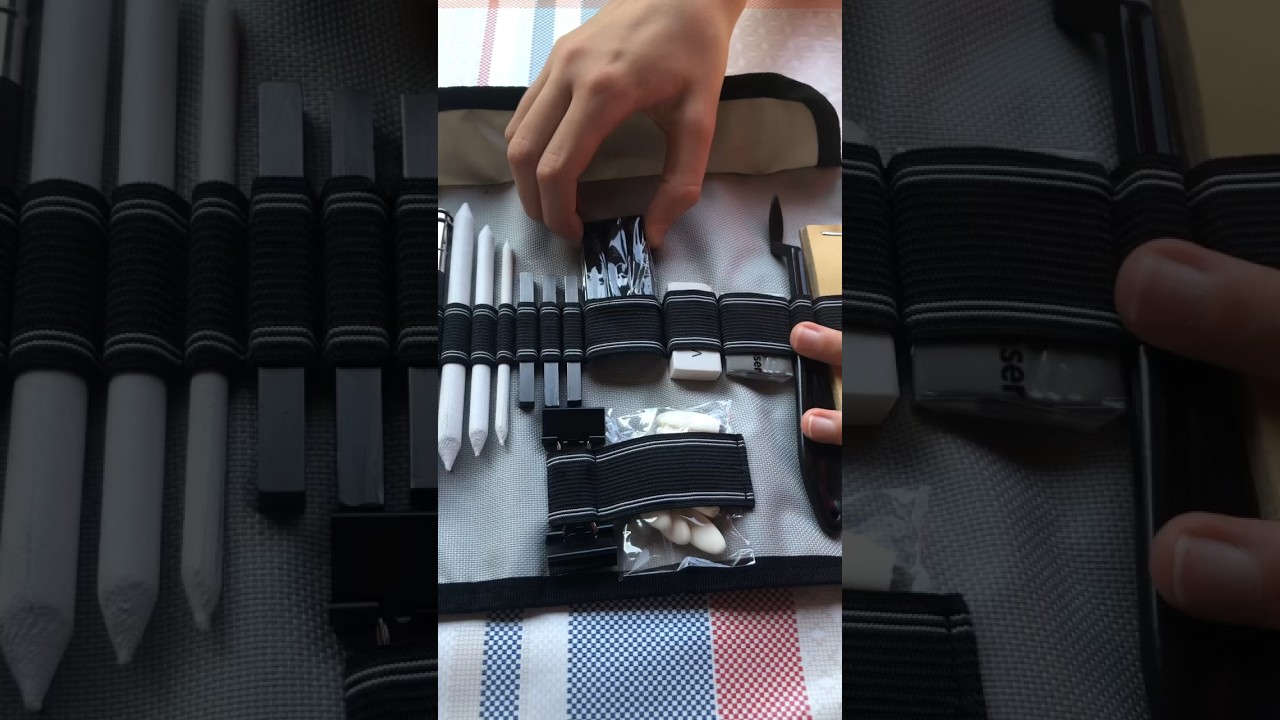 ASMR unboxing Hiforny drawing set with my friend #asmr #unboxing #asmrsound  #friends #drawing #set