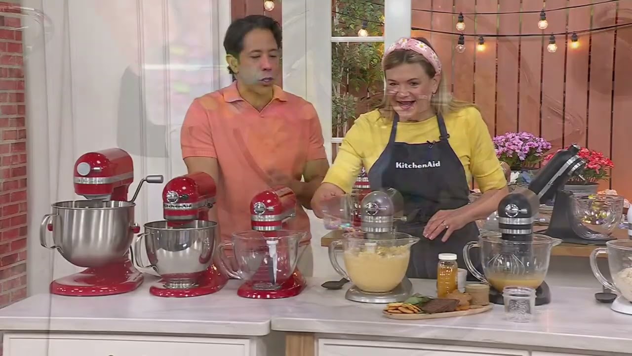 KitchenAid Artisan Mini 3.5Qt Tilt-Head Stand Mixer &amp; Glass Bowl on QVC