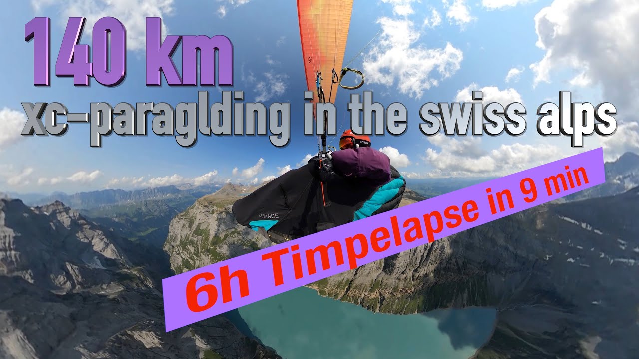 Fiesch 140 km Timelapse XC Paragliding Switzerland Wallis 2.0