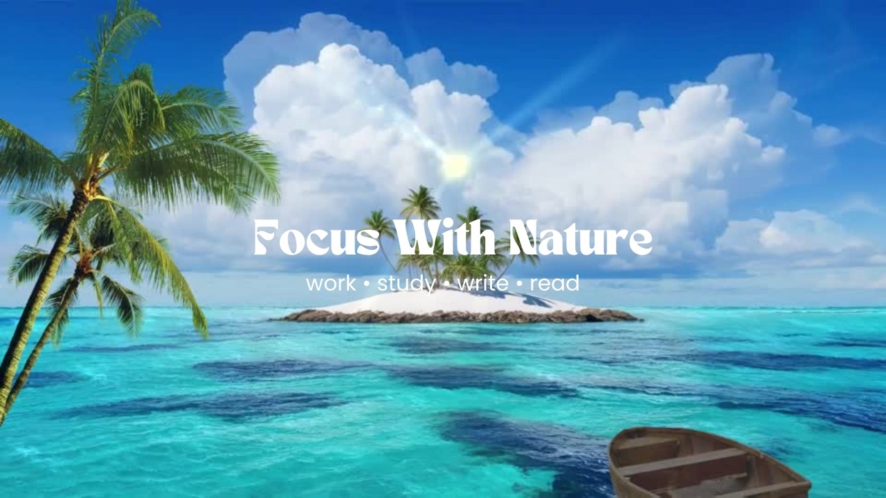 1 Hour Pomodoro Timer 🏝️ | Island and Waterfall Ambiance | 25 Min Focus, 5 Min Break