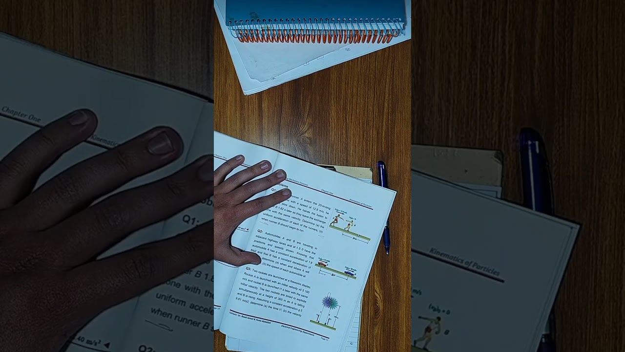 شرح بروبلم 1 - ميكانيك هندسي - داينمك الحركة على خط مستقيم | الطالب محمد مصطفى 