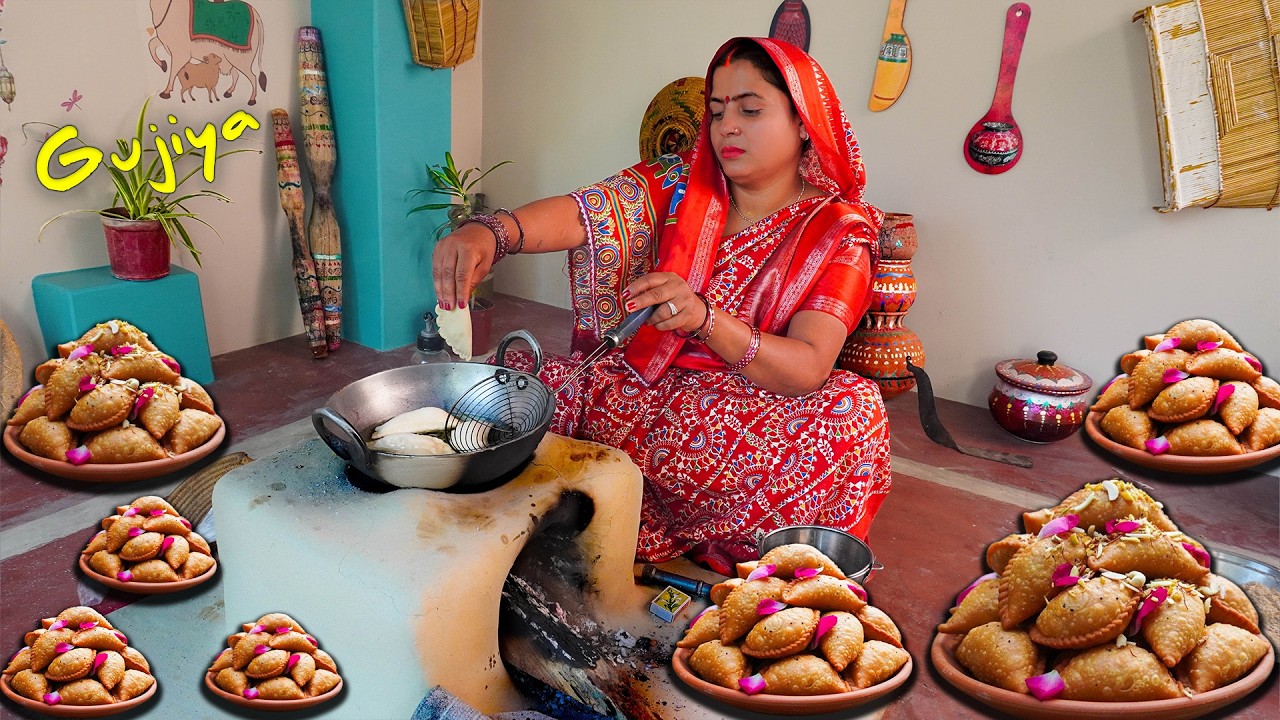 गाँव के स्वाद वाली खस्ता गुजिया रेसिपी | Holi Special Gujiya Recipe | Mawa Gujiya Traditional Style