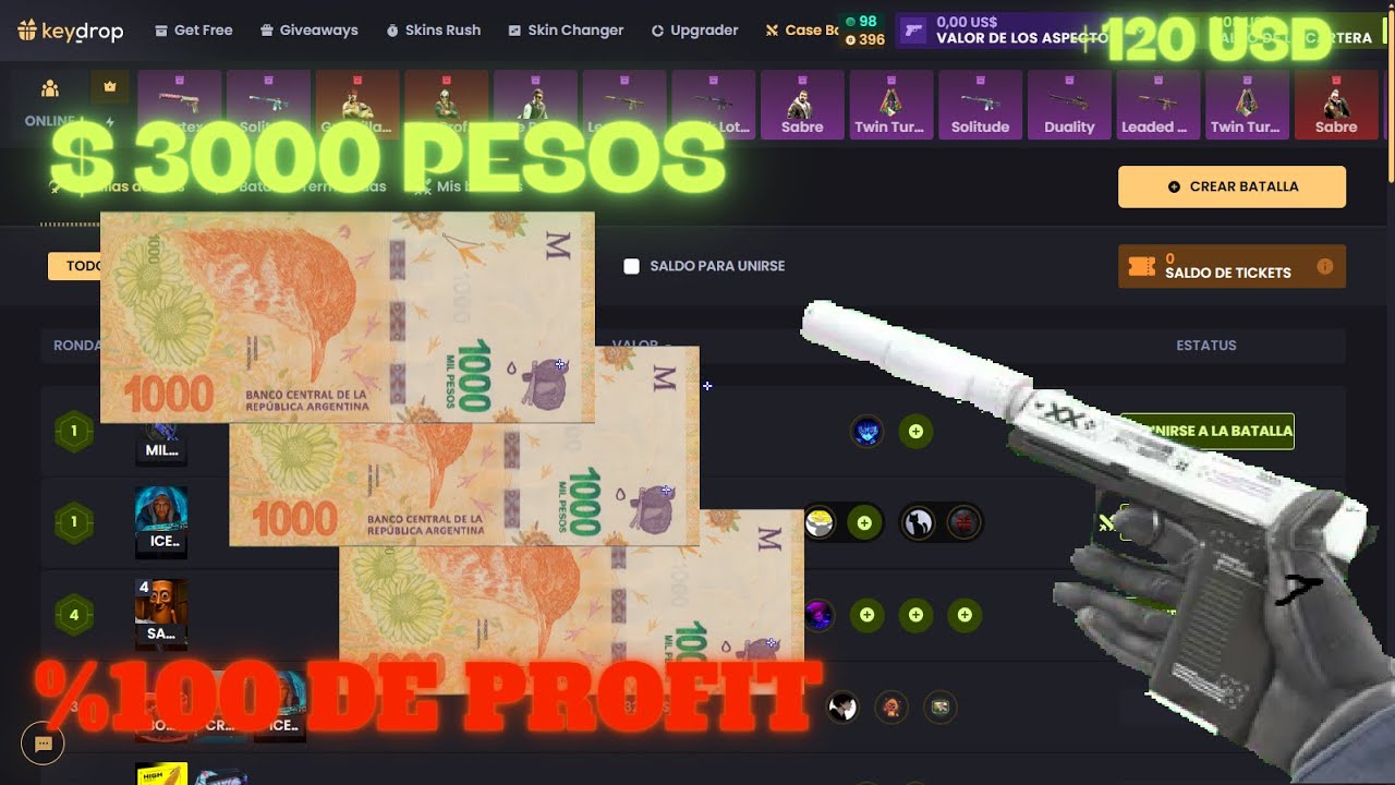 QUE HACER CON 4USD EN KEYDROP (SIEMPRE PROFIT)