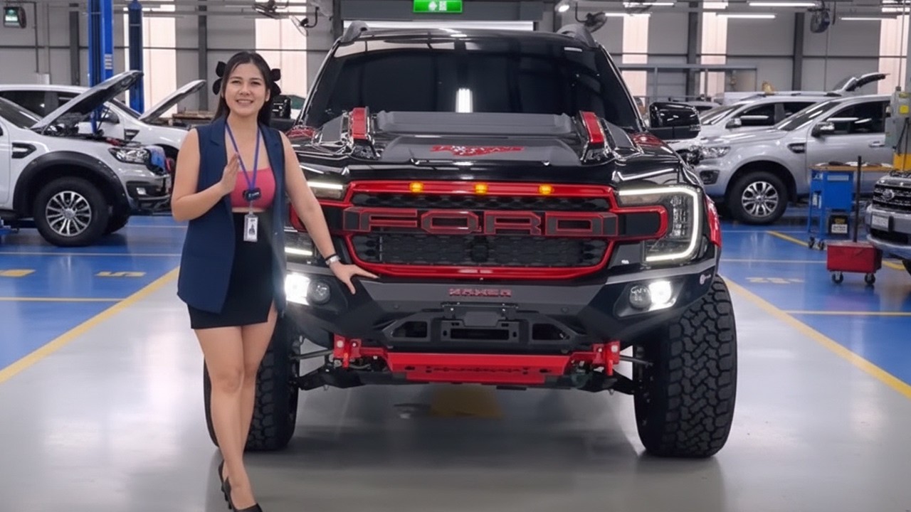 Black Ford Ranger XLS Very Handsome Steel Set Dress Emphasizes The Distinctive Red Tone Review