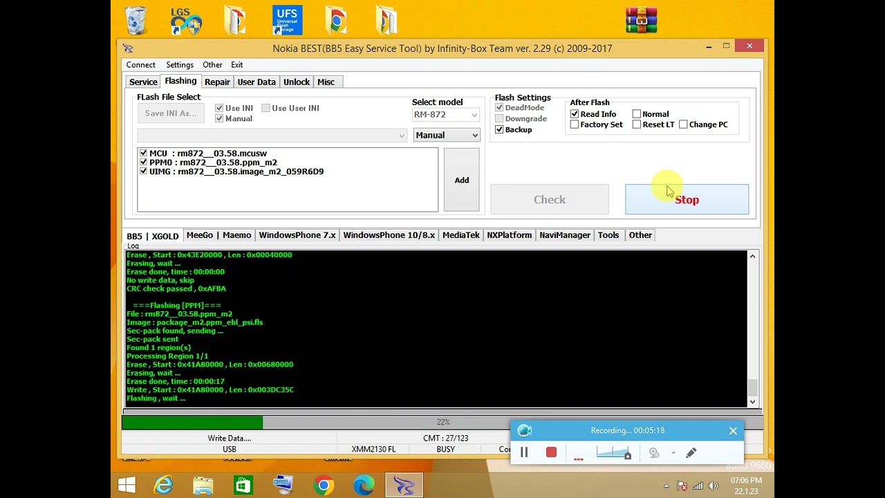 NOKIA 206 FLASHING RM 872
