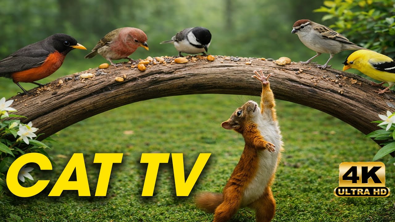 Peaceful Nature Scenes 🌿 – Birds and Squirrels 🐿️ – Cat TV for Cats | CatTV Central