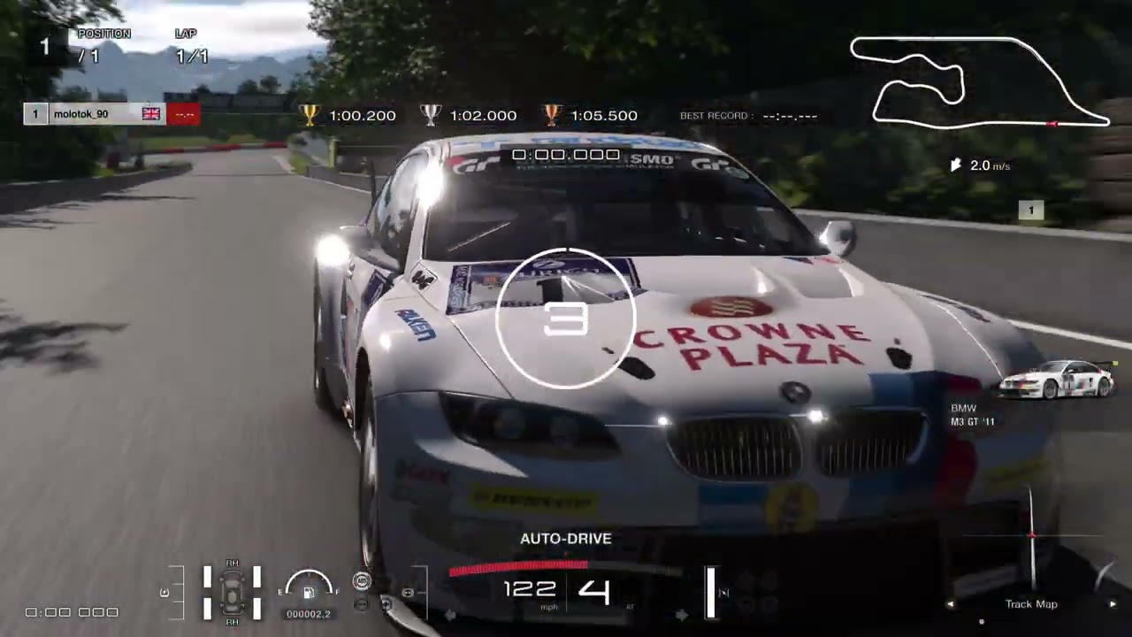 Deep Forest Raceway Reverse - Time Trial. Only allowed on BMW M3 GT.