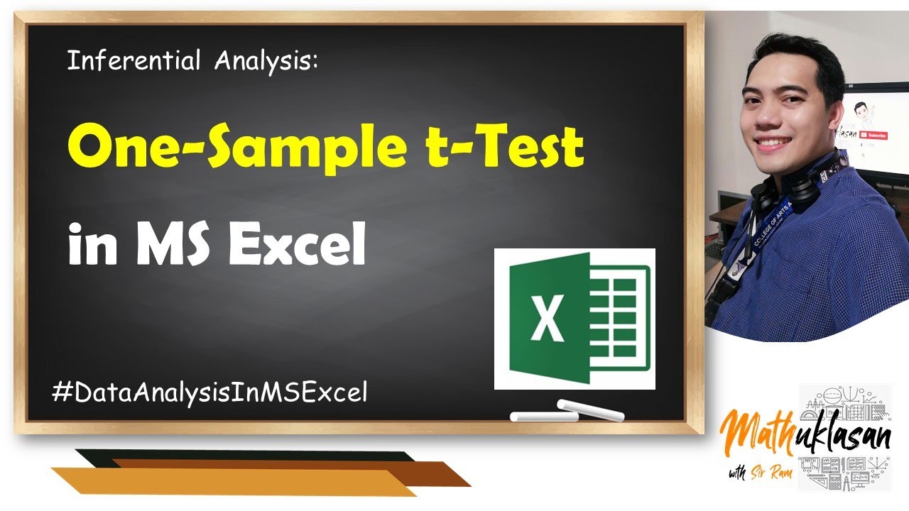 One Sample t-Test || Data Analysis in MS Excel
