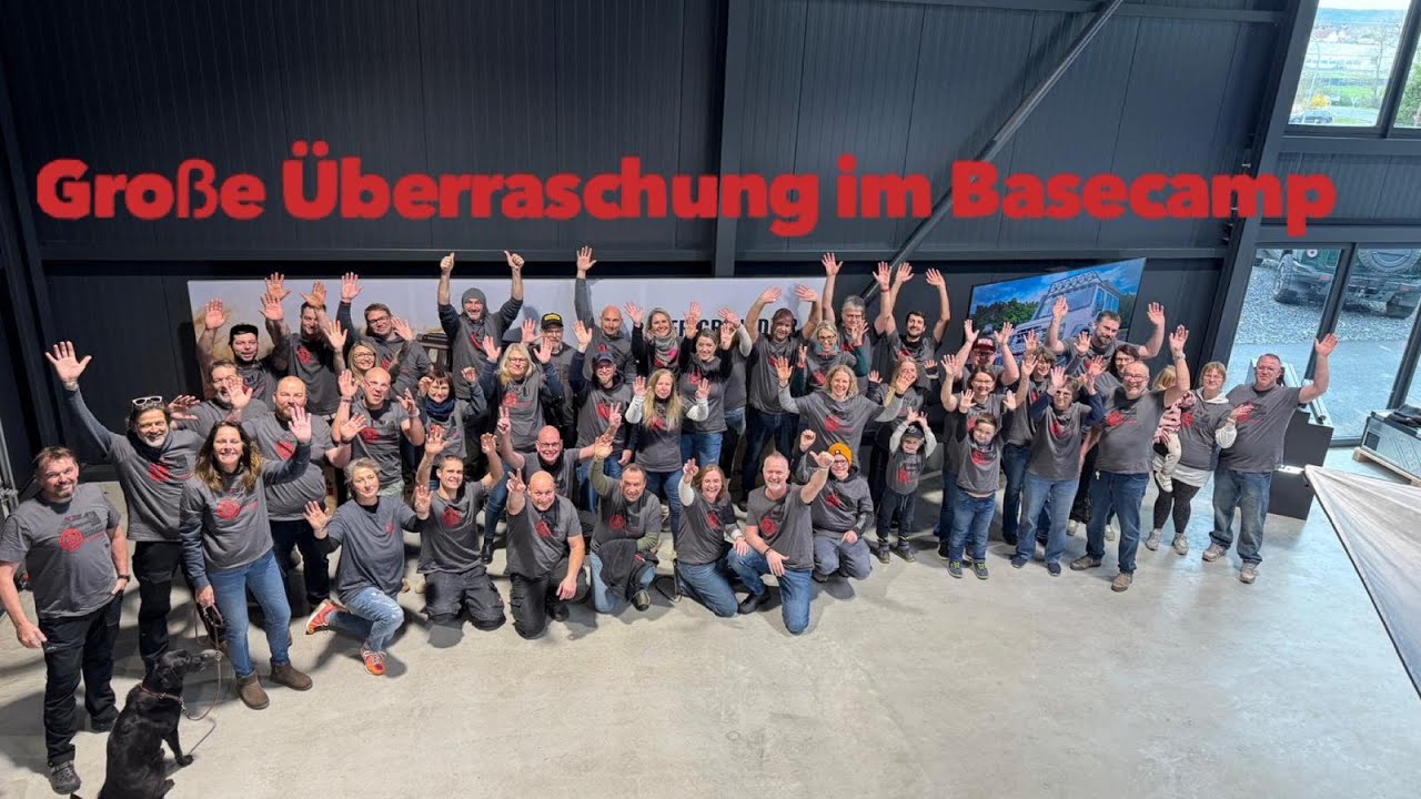 Das Abenteuer 4X4 Team überrascht Andi mit einer Einweihungsparty für das Basecamp in Sonnefeld