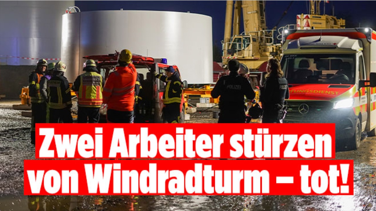 BAUSTELLENDRAMA IN HESSEN: Zwei Arbeiter sterben bei Absturz im Windradturm