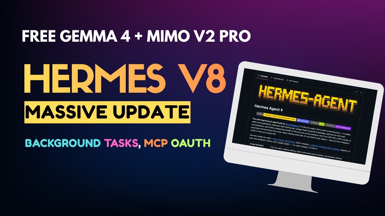 Масштабное обновление для агента Гермеса: бесплатная Gemma 4 + MiMo V2 Pro + переключение моделей...