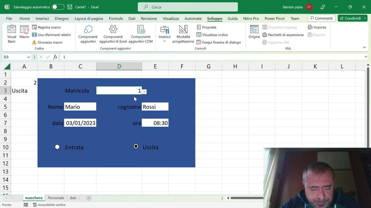 Excel: Form timbrature (parte 1)