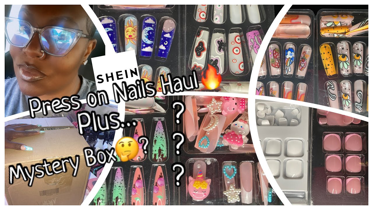 Shein press on nails haul | what is in this box 📦❔| nails 💅 | shein review | @SHEINOFFICIAL