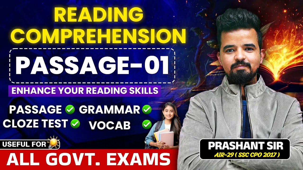 PASSAGE 01 READING BOOSTER😱PRASHANT SOLANKI SIR  | For all competitive Exams #ssccgl2025 #ssccpo2025