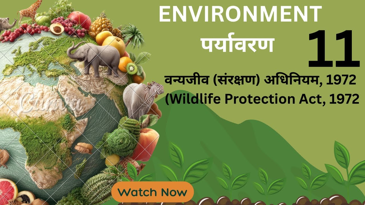 वन्यजीव (संरक्षण) अधिनियम, 1972 (Wildlife Protection Act, 1972// class 11