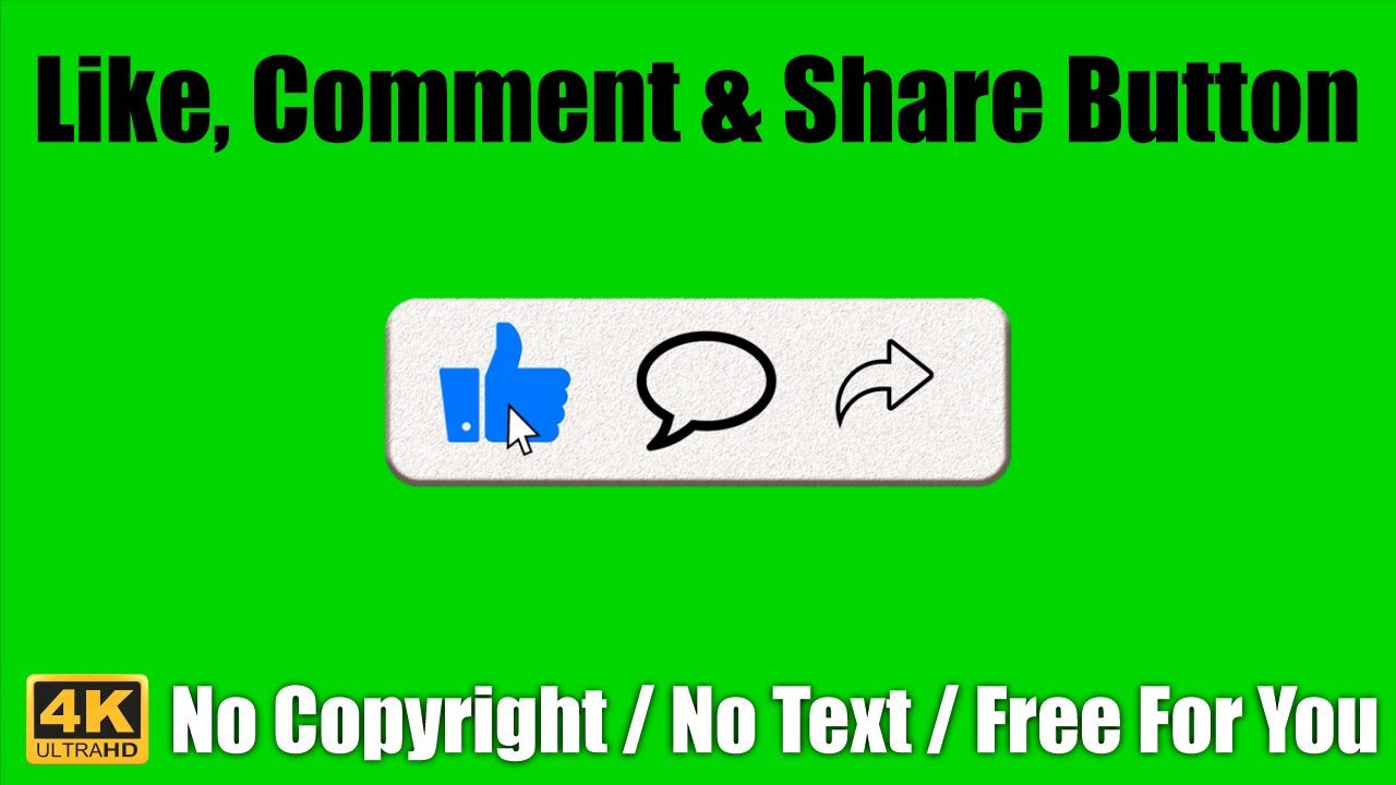 Like Button Green Screen | Comment Button Green Screen | Share Button Green Screen | Green Screen