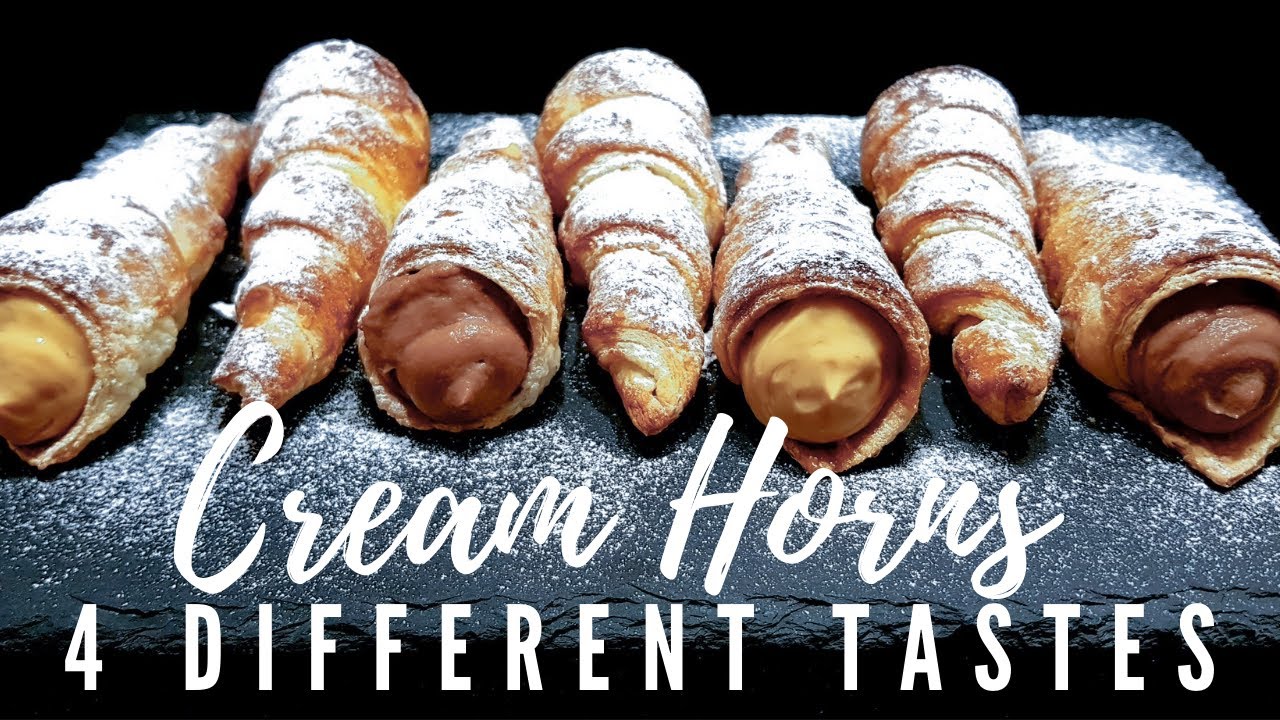 🥐☕ How To Make Cream Horns At Home - 4 DIFFERENT CREAMS☕🥐