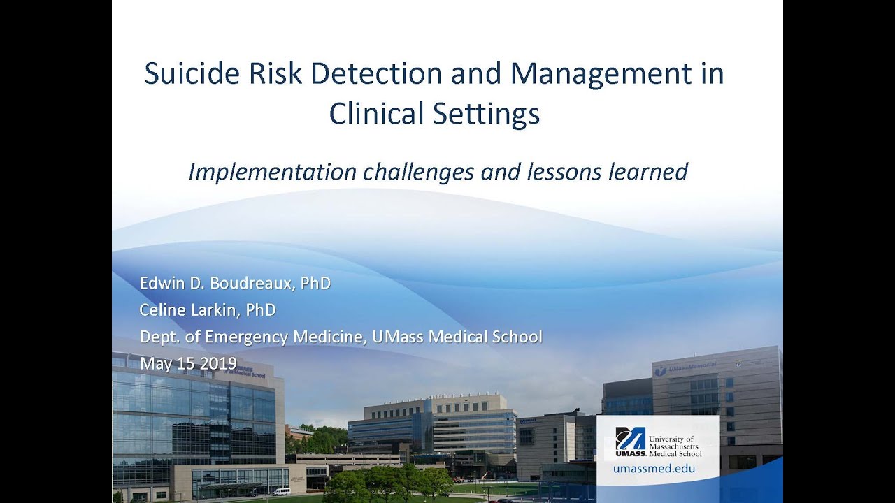 Suicide Risk Detection and Management in Clinical Settings webinar