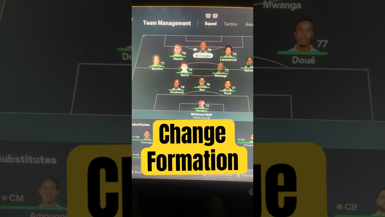FC 26 Change Formation #FC26 #ChangeFormation #fifa26 #teamtactics