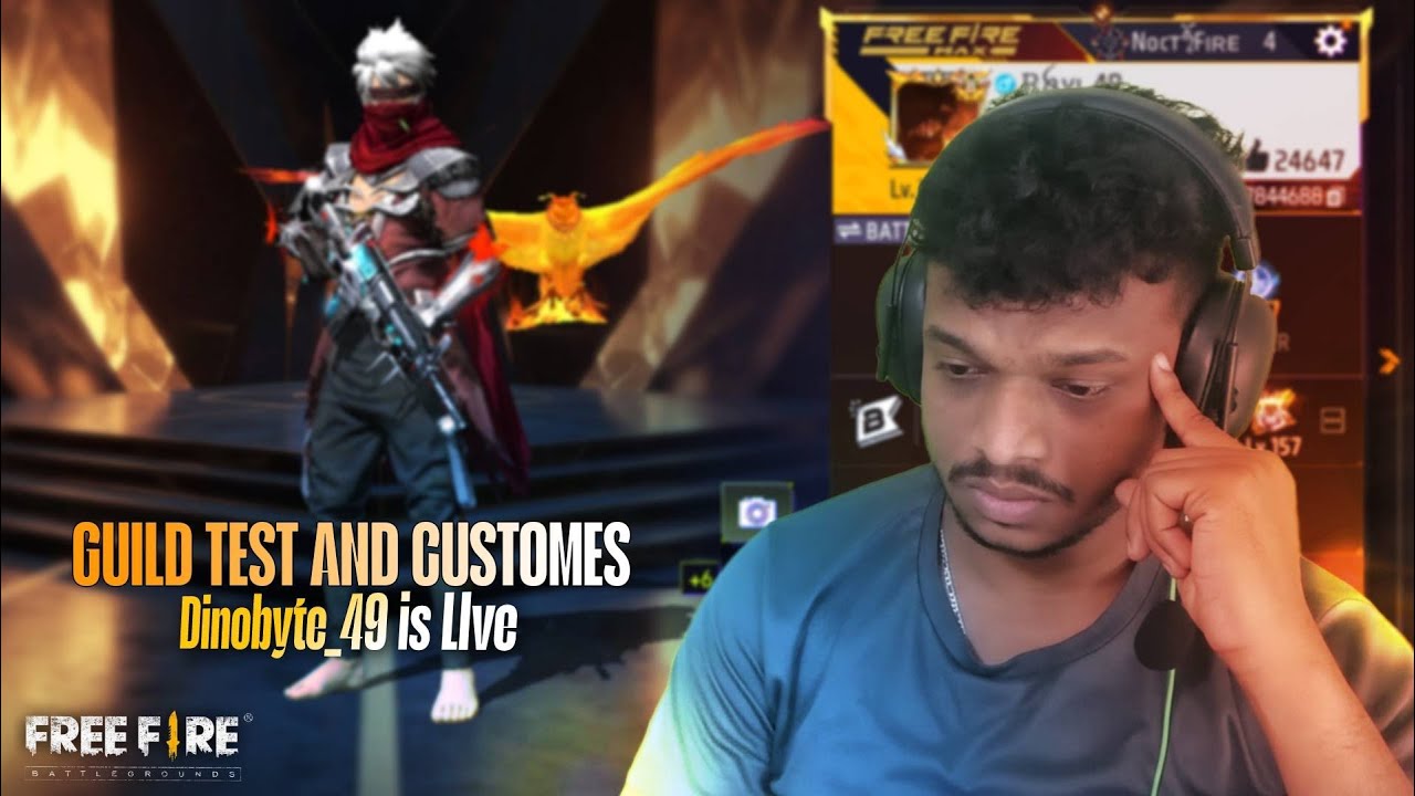 🎯 FREE FIRE LIVE | GUILD TEST@Dinobyte_49FF
